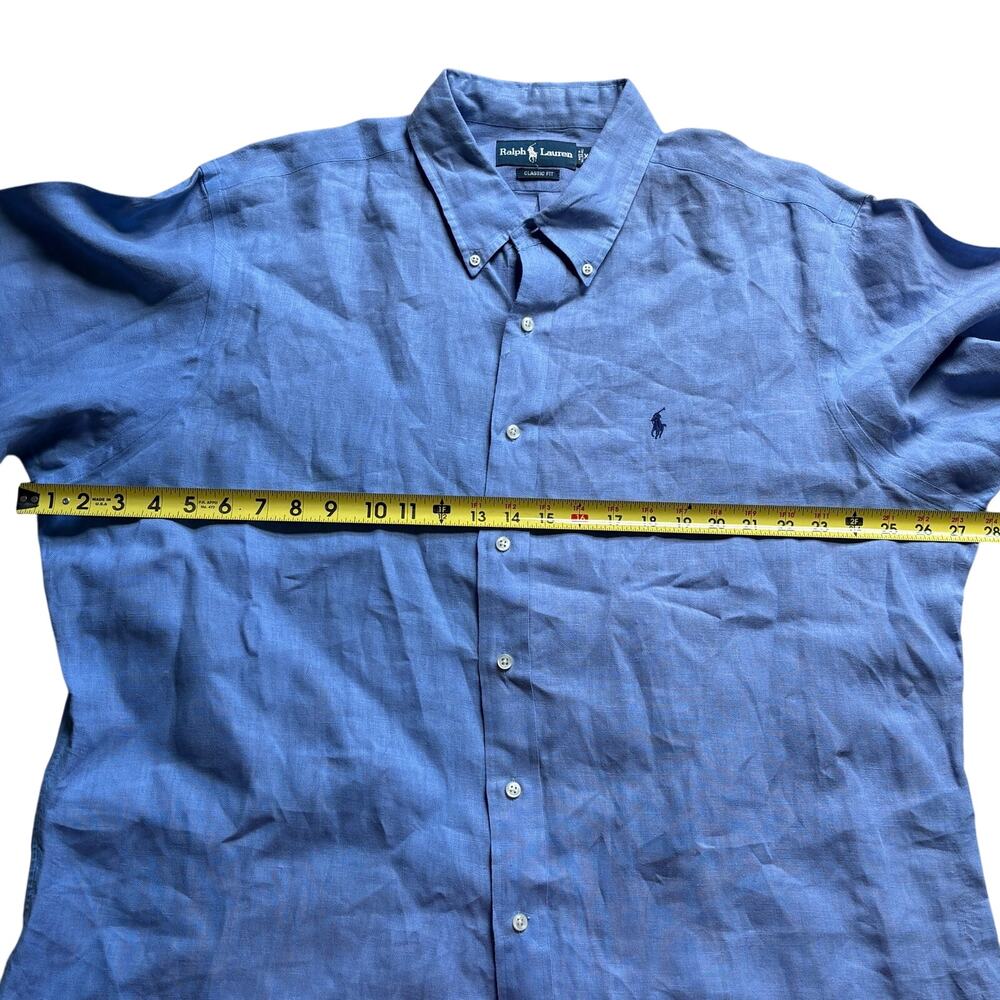 Polo by Ralph Lauren 100% Linen Casual Button Down Short Sleeve Shirt Resort XXL - Picture 6 of 7